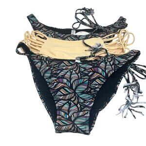 Forever Young Bikini Bottoms Lot of 3 Women's L Multicolored New